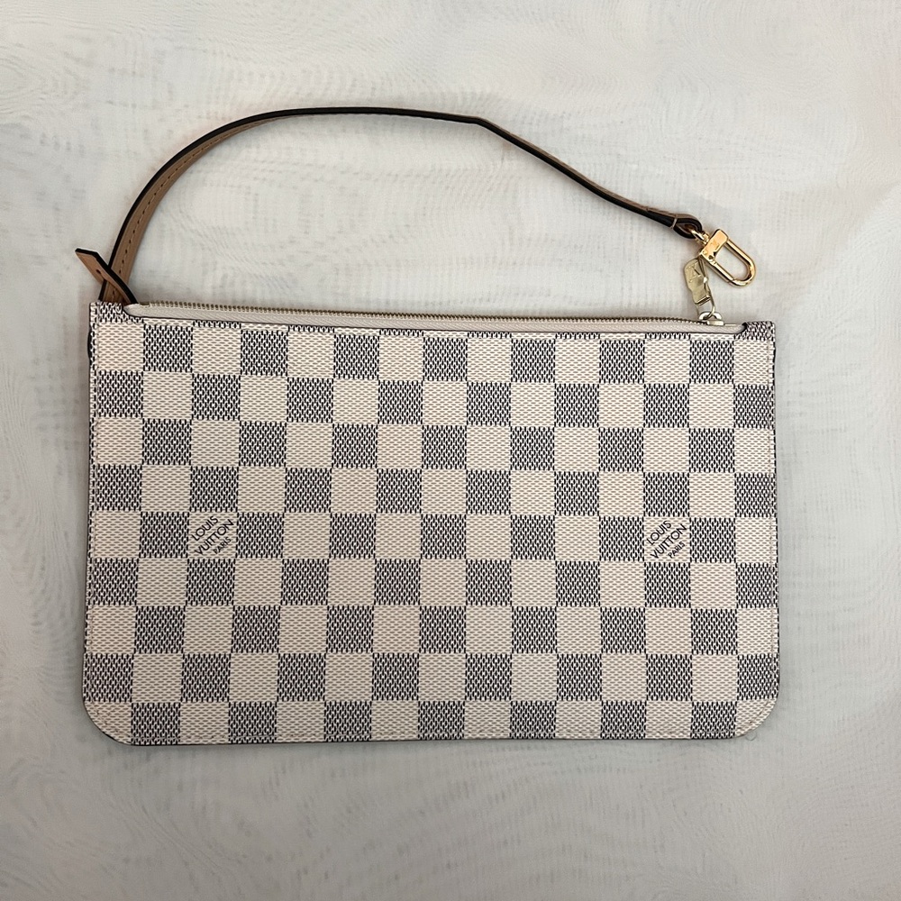 Louis Vuitton- New, Authentic Damier Azure Pochette Wristlet